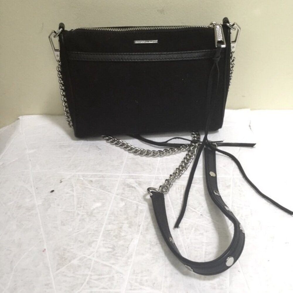 Rebecca Minkoff NEW Sequinned Mini Mac Leather Canvas Crossbody Shoulder Bag Zip - Picture 6 of 16